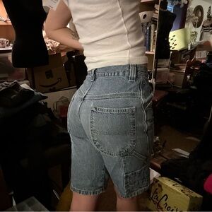 Wrangler high waisted bermuda denim cargo shorts